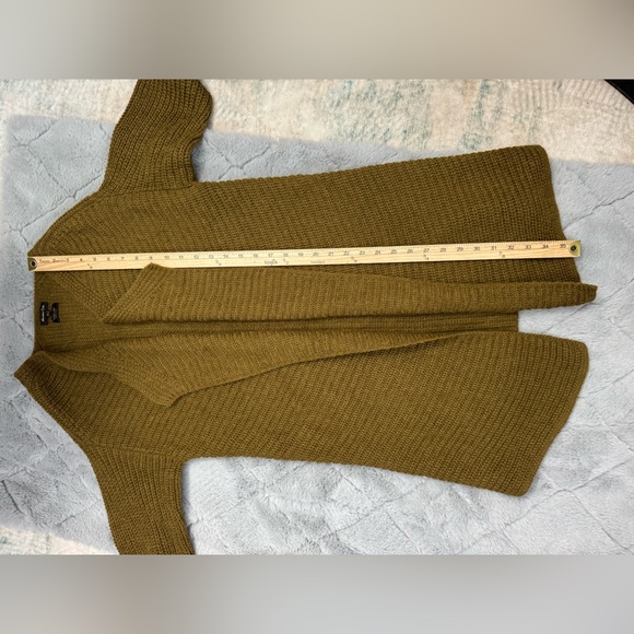 Massimo Dutti Alpaca Wool Blend Open Front Cardigan Size M Made in Italy Green - Picture 4 of 14